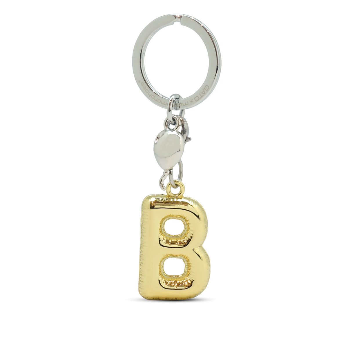 G197-B_Llavero-metalico-alfabeto-globo-letra-dorado-B LLAVERO B "LETTER BALLOON" - Imagen 1
